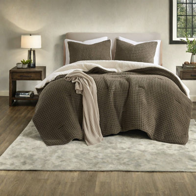 Cozy Bedding Sets, Polyester Twin Waffle Chenille, Farmhouse Home