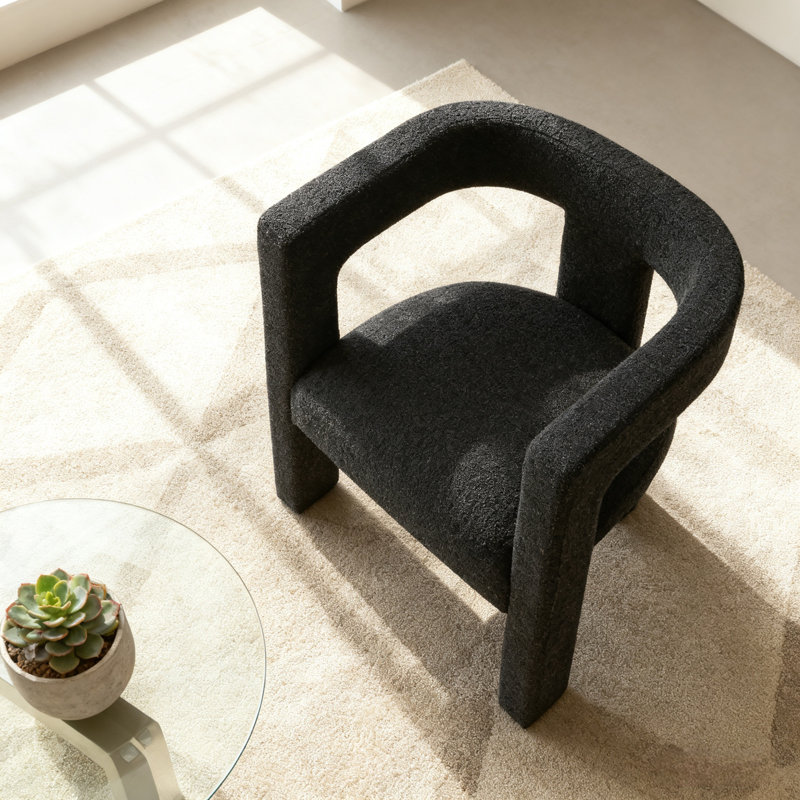 Chaise d'appoint rembourrée Modern, Noir