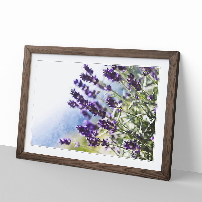 Lavender Vol.2 - Picture Frame Painting, 27cm H x 36cm W x 2cm D, Walnut Framed
