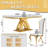 70.08" Rectangular Faux Marble Top Pedestal Dining Set-110982545-110982544