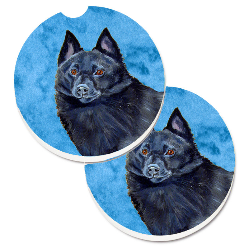 Sous-verre barbu collie voiture, Schipperke