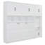 Lit escamotable mural simple avec placard, tiroirs et bureau - blanc-1207441543
