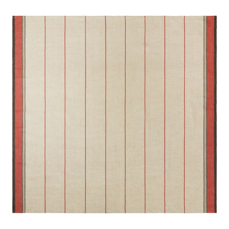 Nappe Zhang, Ivoire / Rouge, 60 po carré