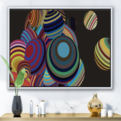 Illustration 3D de sphères multicolores I - Reproduction d'art graphique sur toile