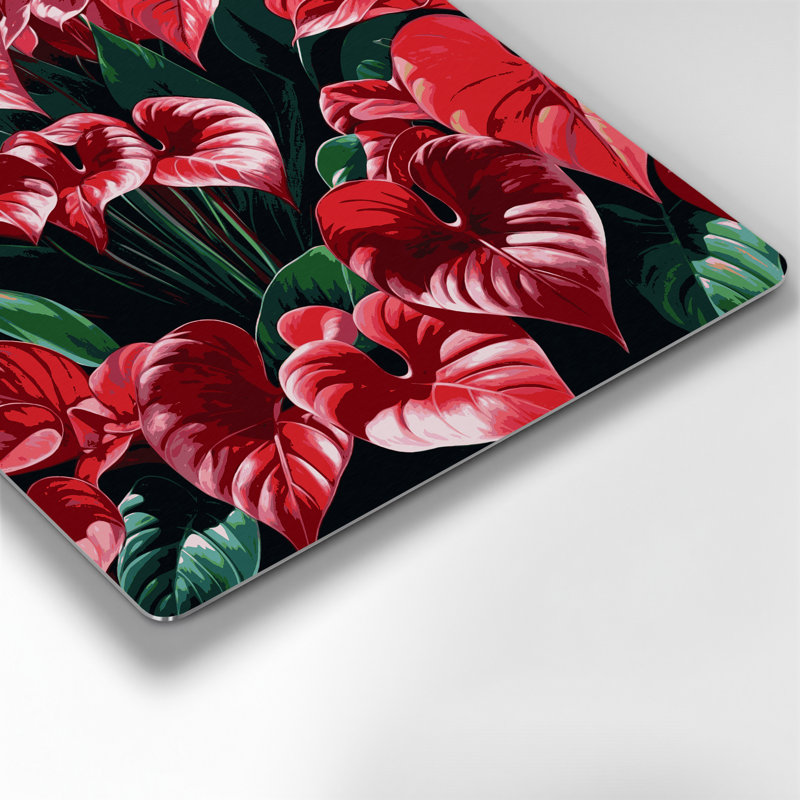 Art mural hawaïen Anthurium noir en métal