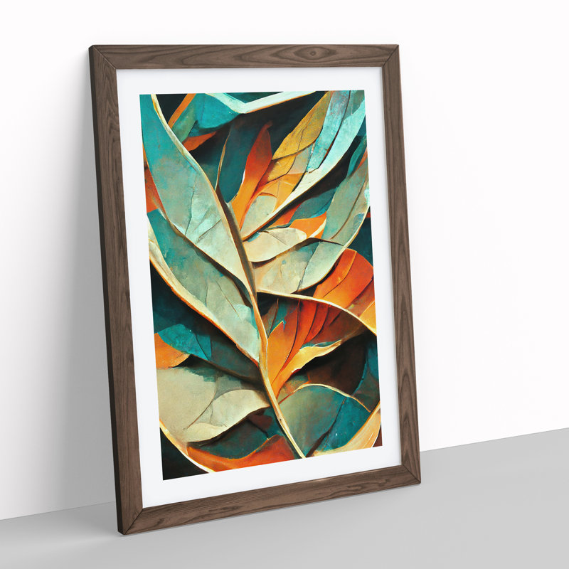 Leaf - Framed Print, 64cm H x 46cm W x 2cm D, Walnut