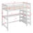 Loft Bed With And Under-Bed Desk, Multifunctional Solid Wood Bed Frame With Storage Shelves-1677981091