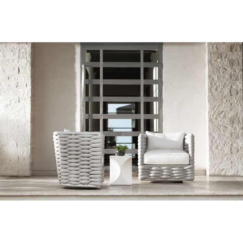 White Square Stonecast Outdoor Side Table