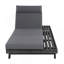 Ensemble de méridienne avec repose-tête, espace disponible sur un côté, bois d'acacia noir avec coussins de salon résistants à l'eau (gris foncé et 3 fois et 4 pouces) - version crème / beige assortie disponible-1648758435-1648758434