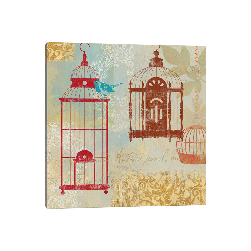 Bird On A Cage I 1 Piece Wrapped Canvas Wall Art, 30.48 cm H x 30.48 cm W