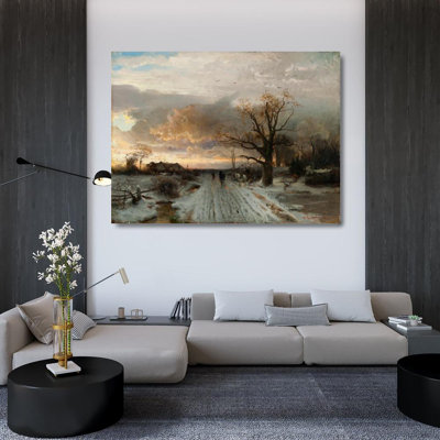 "Winter Landscape" by  Gustaf Rydberg - Gallery Wrap Canvas Wall Art