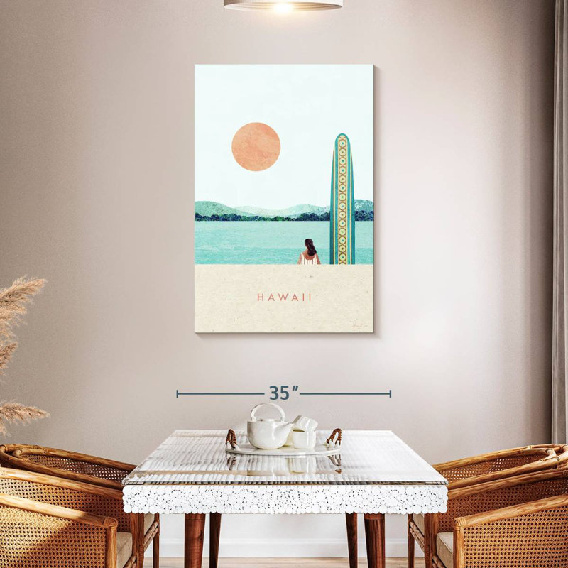 Affiche de voyage rétro Aime Hawaii Surf, H 45 po x l 30 po