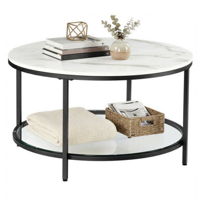 Aubra Round Coffee Table with Storage