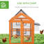Grand poulailler en bois avec motif brillant, 4,6 pi x 2,8 pi, orange - pour 1 à 3 oiseaux, assemblage requis, poulets