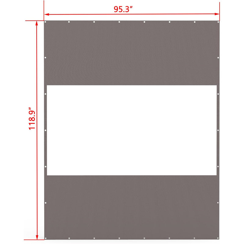Rideau transparent d'extérieur robuste, Gris, H 118,9 po x l 95,3 po