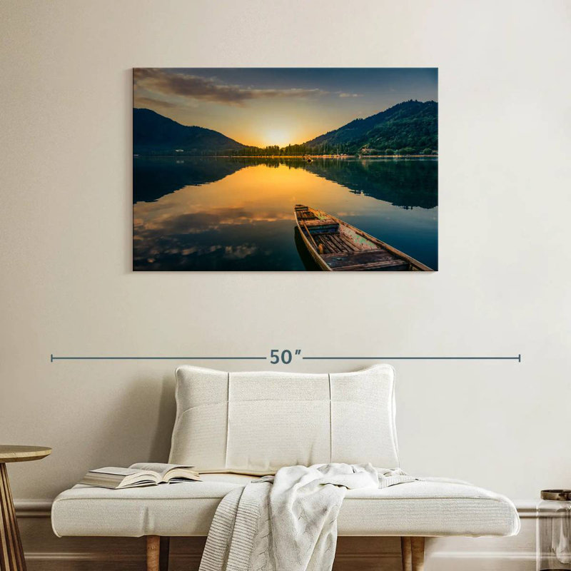 Paysage de lac Alvord Sunset, H 26 po x l 39 po
