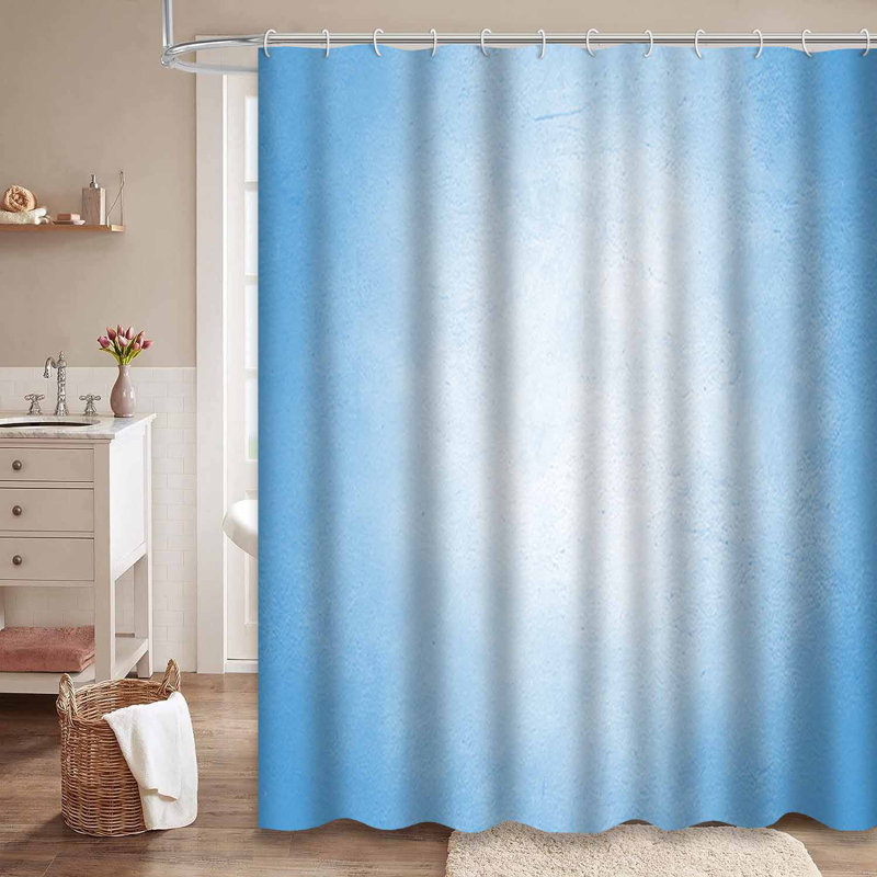 Rideau de douche abstrait abstrait bleu clair avec 12 crochets, L 72 po x l 84 po