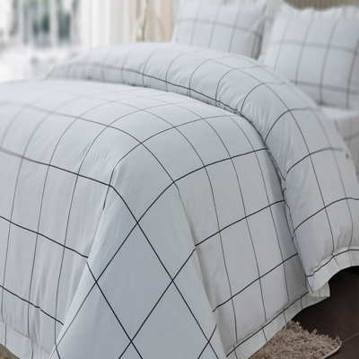 Cotton Plaid Duvet Cover Set