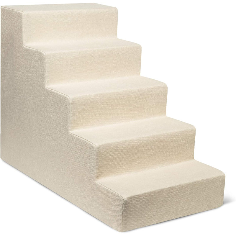Escalier pour chien, rampe portative en mousse pour marches pour canapé et lit surélevé, balançoire antidérapante, 5 marches