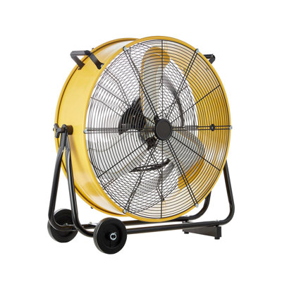 24" High-Velocity Barrel Floor Drum Fan, 8800 Cfm Large Airflow