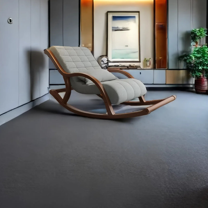 Chaise berçante en bois massif, Gris