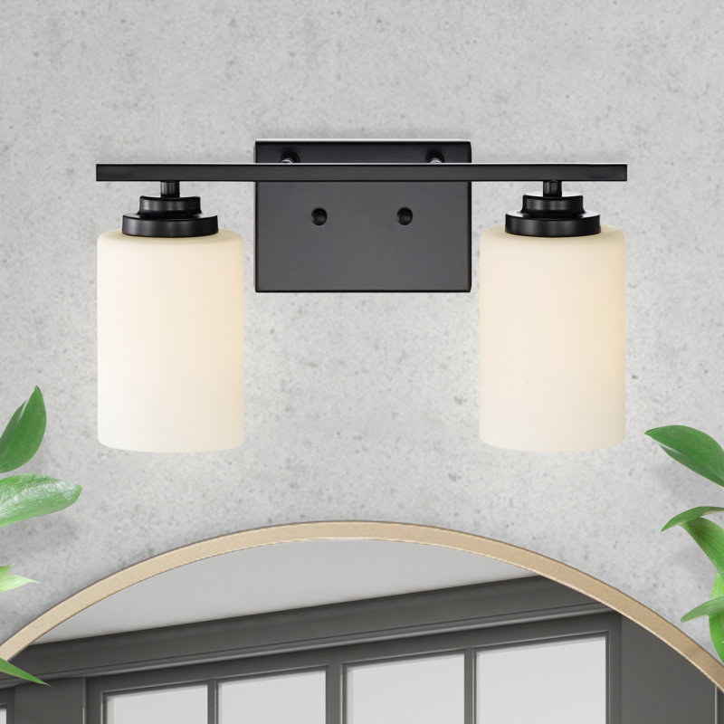 Éclairage pour meuble-lavabo Burdene, 2, Noir mat