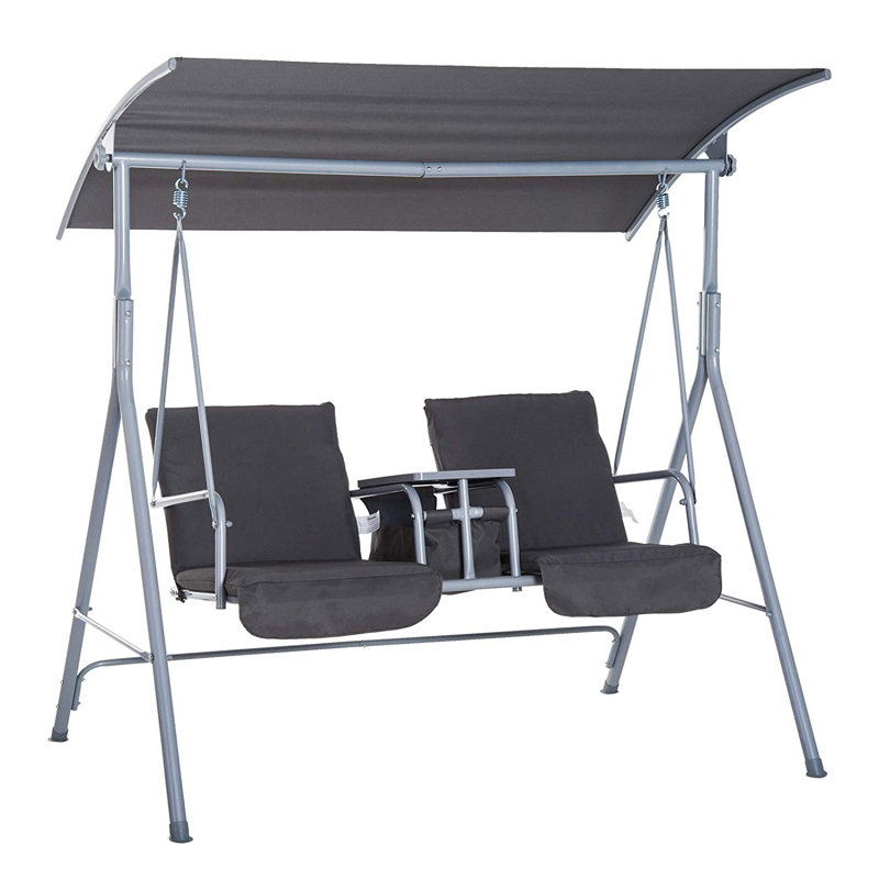 Aaryanna 2 Person Porch Swing with Canopy