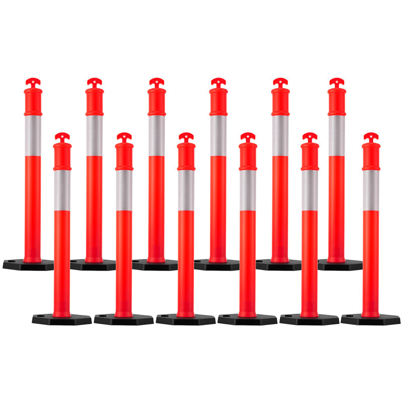 Traffic Delineator Posts 48 in Traffic Safety Cones Weighted Base