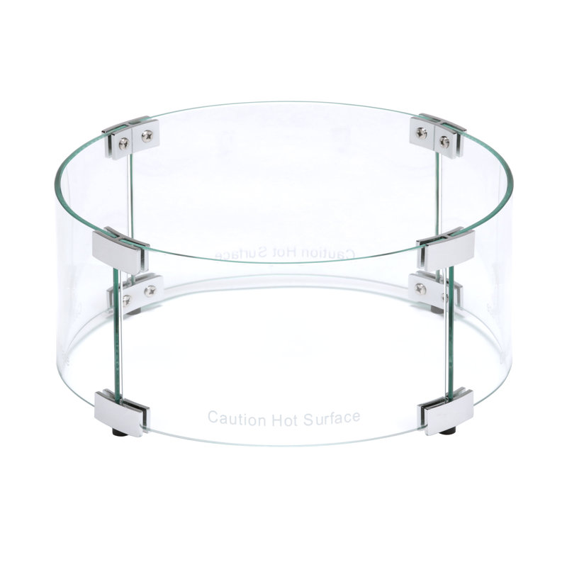 Round Fire Pit Wind Guard, 6" H x 14.5" W x 14.5" D