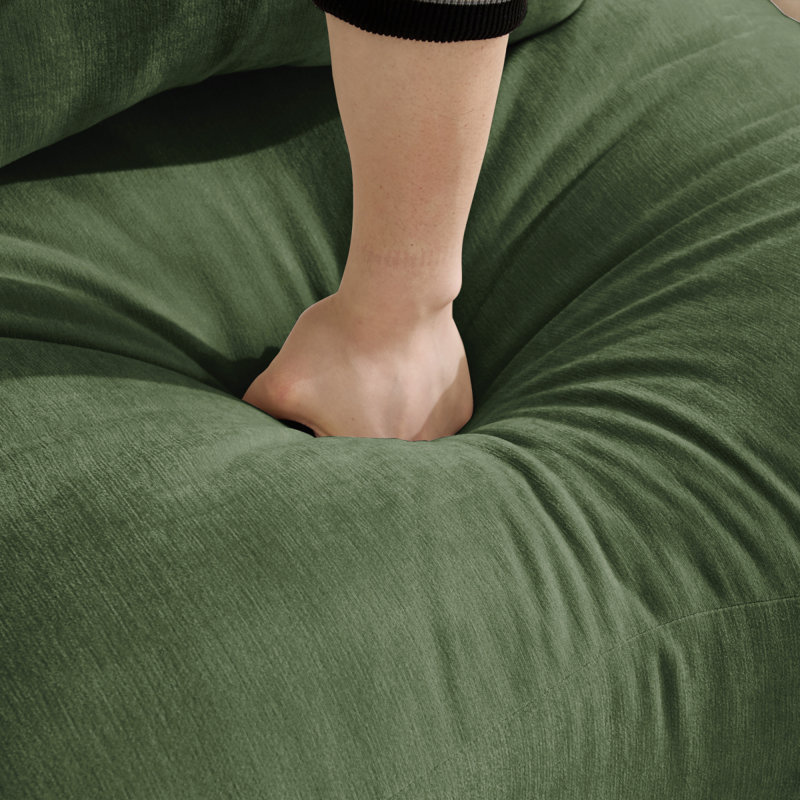 Canapé en L Chenille, Chenille verte