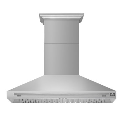 Forno Aria 60 Inch Wall-Mounted Range Hood in Stainless Steel, Black or White with 1200 CFM Motor, 4-Speed Fan
