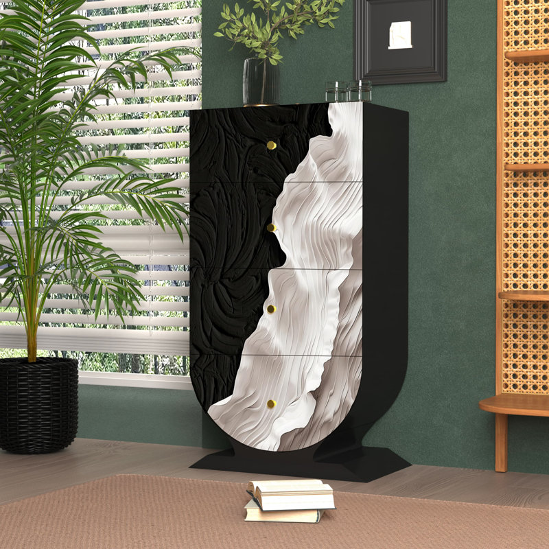 Commode d'appoint de rangement moderne à quatre tiroirs