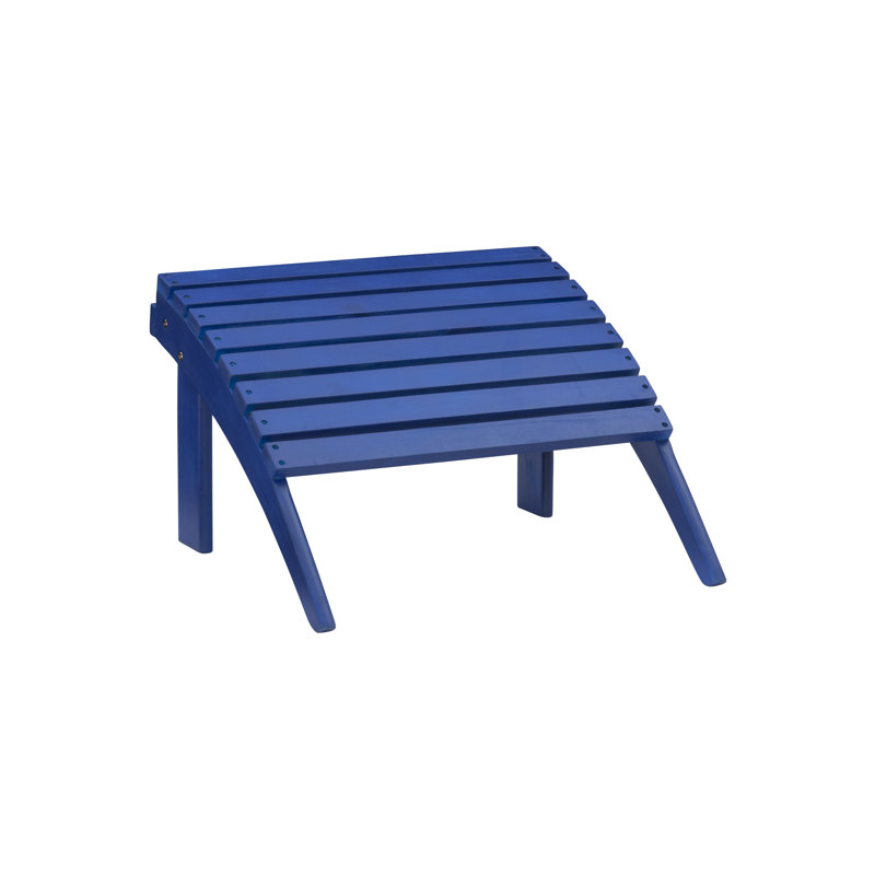 Langport Acacia Outdoor Ottoman, Bright Blue