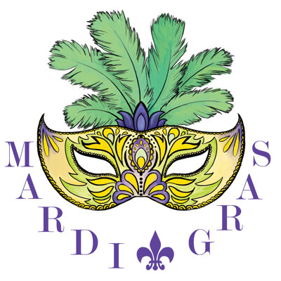 Mardi Gras Mask - Wrapped Canvas Print