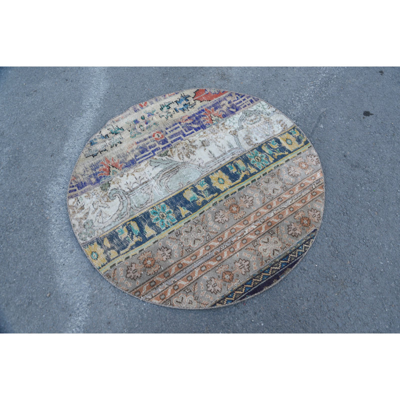 Tapis décoratifs 4,2 x 4,2 pi, tapis rétro, tapis de luxe, tapis anatoliens bruns, tapis turc