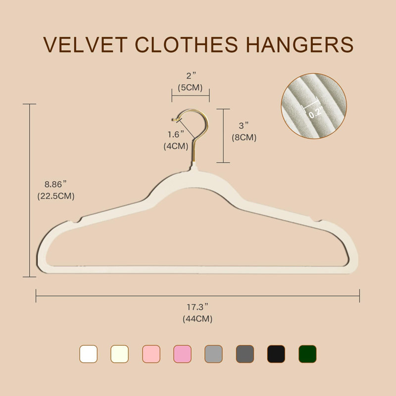 Cintre standard en velours Rusch