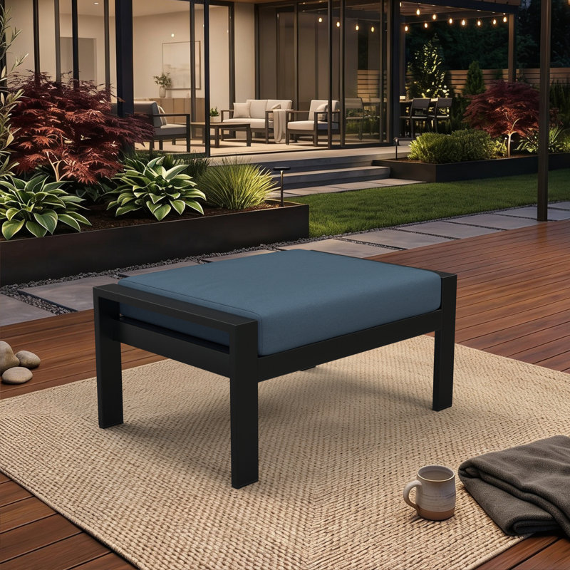 Sunbrella® Outdoor 3.5'' Ottoman Seat Cushion, Spectrum Denim Sunbrella®