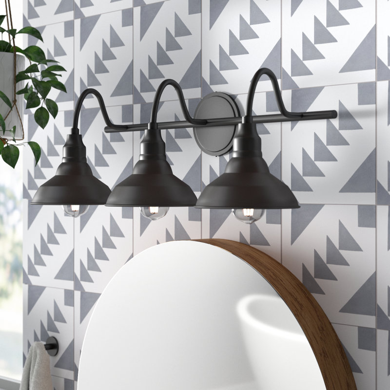 Dale 3-Light Vanity Light - Sand Black, Black