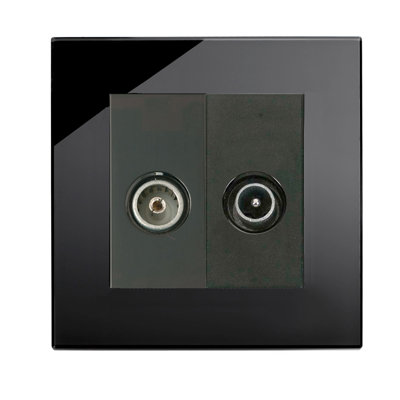 Crystal PG TV - FM Socket Black