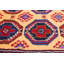 Tapis décoratif rouge/beige en laine de conception unique noué à la main des années 1980 de 3 pi 4 po x 6 pi 8 po Boo-Tiger