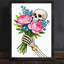 Art mural rétro noir, squelette et bouquet, impressions de style rétro-622260615