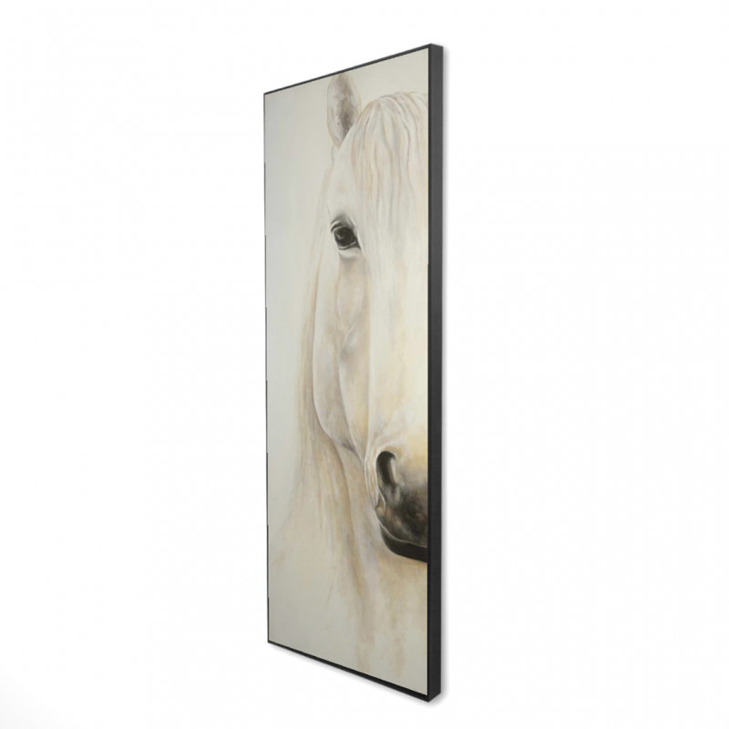 Demi-portrait d'un cheval souriant - décor de toile encadrée