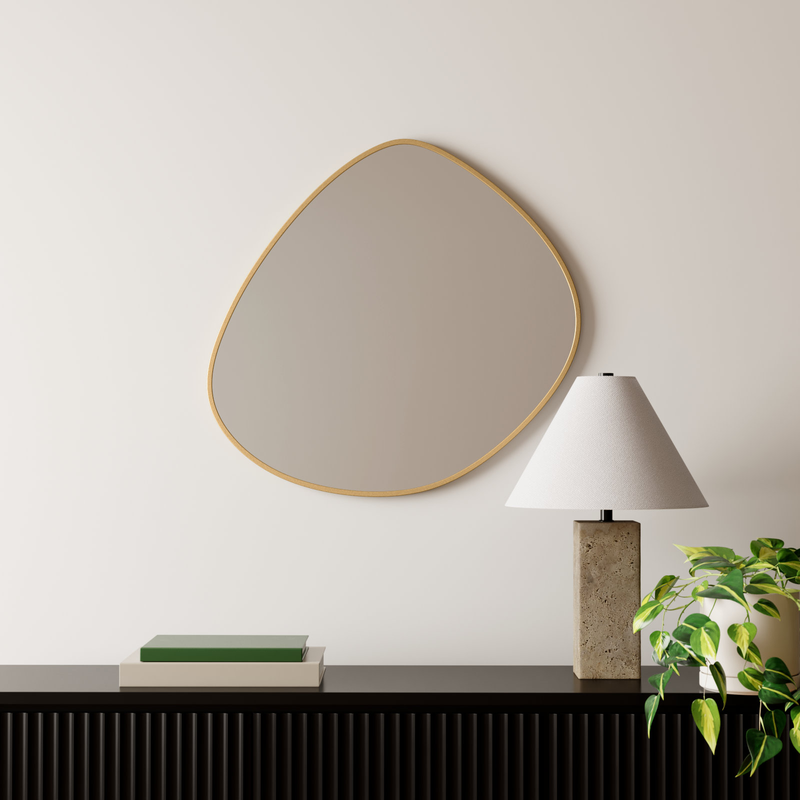 Eastie Metal Mirror, 29" x 28", Gold