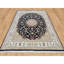 Tapis bleu en laine noué à la main 7 K 10 pi x 7 pi 10 po x 10 pi 1 po Nain Design 250 KPSI