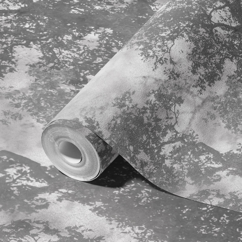 Papier peint mural Ethereal Forest Mist, Gris, L 110,04 po x l 204 po