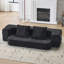 Transformable Sectional Sofa With 3 Ottoman Stools - Supportive Foam Fold-Out Bed, Compact Chenille Lounger For Small Spaces & Home Offices-825824763
