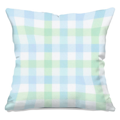 Pastel Plaid Pattern Double Sided Throw Pillows