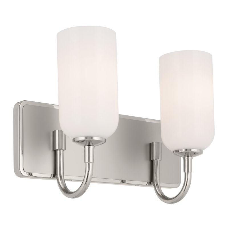 2 - Light Dimmable Vanity Light, Polished Nickel