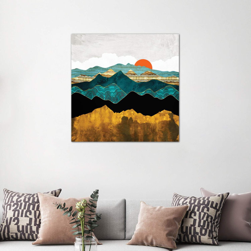 Turquoise Vista - imprimé, H 37 po x l 37 po x P 1,5 po, Toile tendue