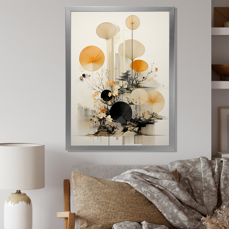 Asian Art Seashell Sumi X, reproduction d'art sur toile, H 20 po x l 12 po x P 1 po, Impression argent sur toile encadrée